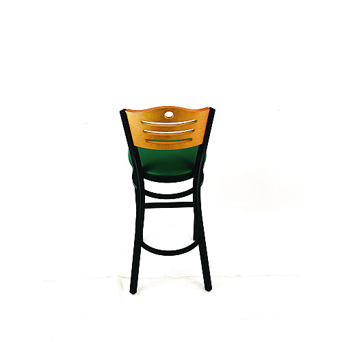 JMC Furniture Eagle Series Barstool, Supports Up to 300 lb, 28.5" Seat Height, Green Seat, Natural Back, Black Base (EBBVGRND)