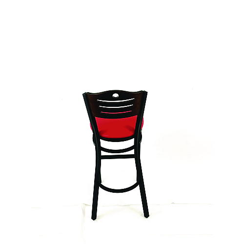 JMC Furniture Eagle Series Barstool, Supports Up to 300 lb, 28.5" Seat Height, Red Seat, Dark Walnut Back, Black Base (EBBVREDC)