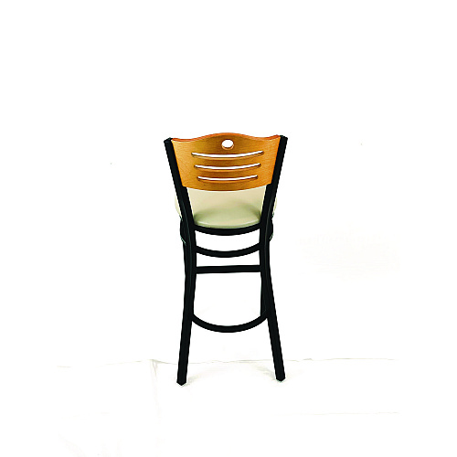 JMC Furniture Eagle Series Barstool, Supports Up to 300 lb, 28.5" Seat Height, Taupe Seat, Natural Back, Black Base (EBBVTAUD)