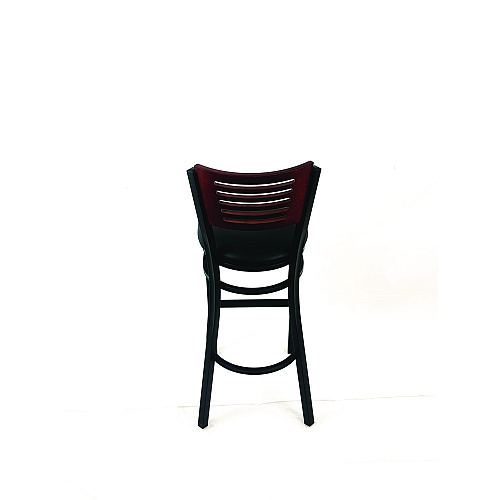 JMC Furniture Jones River Series Barstool, Supports Up to 300 lb, 28.5" Seat Height, Black Seat, Dark Mahogany Back, Black Base (JRBBVBLKB)