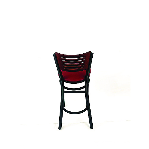 JMC Furniture Jones River Series Barstool, Supports Up to 300 lb, 28.5" Seat Height, Burgundy Seat, Dark Mahogany Back, Black Base (JRBBVBURB)