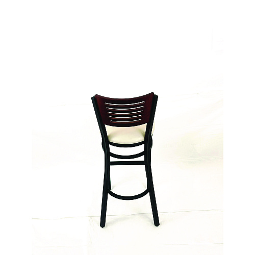 JMC Furniture Jones River Series Barstool, Supports Up to 300 lb, 28.5" Seat Height, Cream Seat, Dark Mahogany Back, Black Base (JRBBVCRMB)
