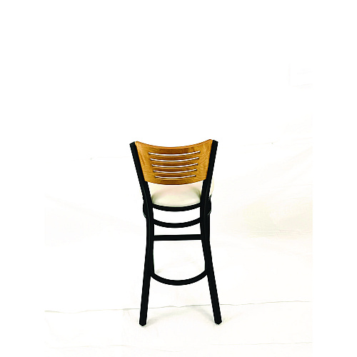 JMC Furniture Jones River Series Barstool, Supports Up to 300 lb, 28.5" Seat Height, Cream Seat, Natural Back, Black Base (JRBBVCRMD)
