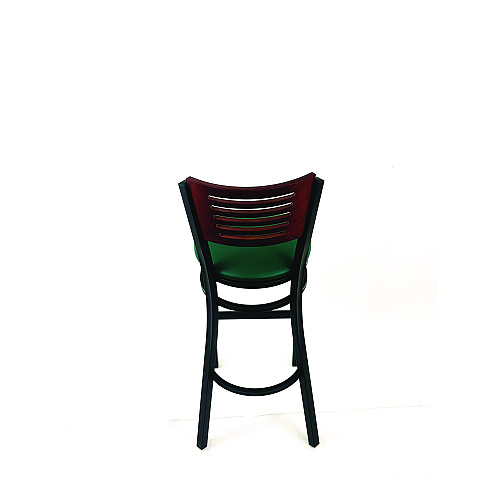 JMC Furniture Jones River Series Barstool, Supports Up to 300 lb, 28.5" Seat Height, Green Seat, Dark Mahogany Back, Black Base (JRBBVGRNB)
