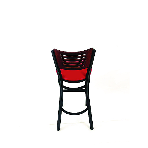 JMC Furniture Jones River Series Barstool, Supports Up to 300 lb, 28.5" Seat Height, Red Seat, Dark Mahogany Back, Black Base (JRBBVREDB)