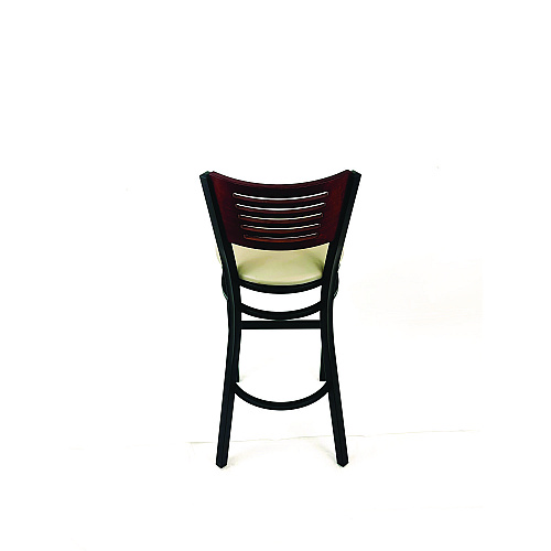 JMC Furniture Jones River Series Barstool, Supports Up to 300 lb, 28.5" Seat Height, Taupe Seat, Dark Mahogany Back, Black Base (JRBBVTAUB)