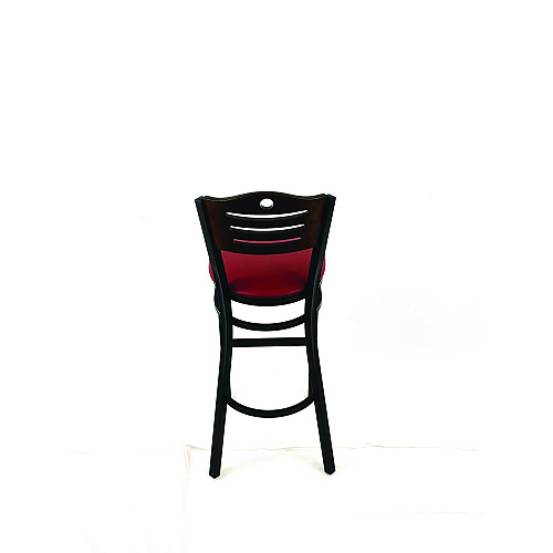 JMC Furniture Eagle Series Barstool, Supports Up to 300 lb, 28.5" Seat Height, Burgundy Seat, Dark Walnut Back, Black Base (EBBVBURC)