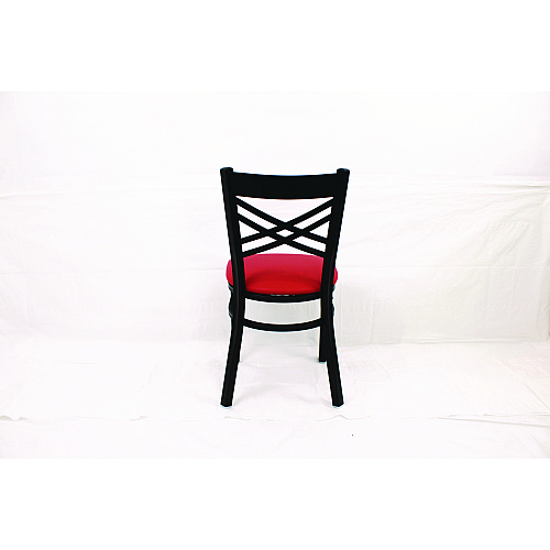 JMC Furniture X Series Chair, Supports Up to 300 lb, 18" Seat Height, Red Seat, Black Back, Black Base (XCHBVSRED)