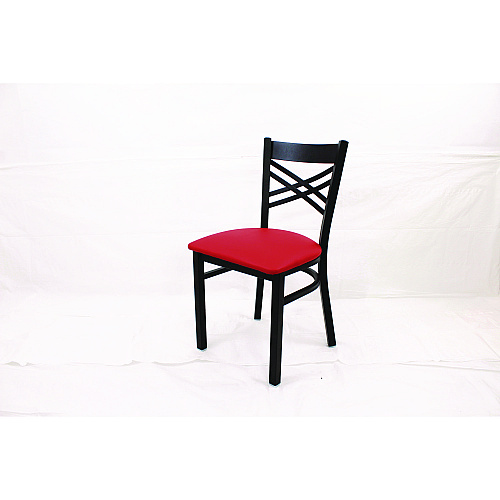 JMC Furniture X Series Chair, Supports Up to 300 lb, 18" Seat Height, Red Seat, Black Back, Black Base (XCHBVSRED)