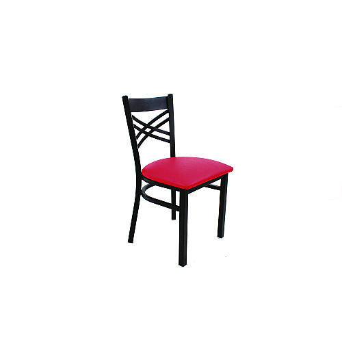 JMC Furniture X Series Chair, Supports Up to 300 lb, 18" Seat Height, Red Seat, Black Back, Black Base (XCHBVSRED)