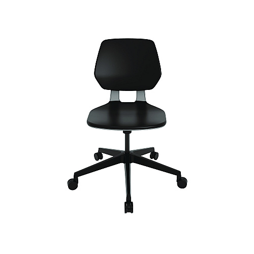 Safco Commute Task Chair, Supports Up to 275 lb, 18.25" to 22.25" Seat Height, Black Seat, Black Back, Black Base (7825BL)