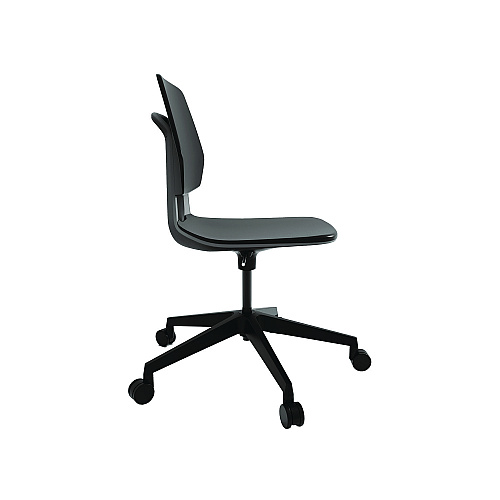 Safco Commute Task Chair, Supports Up to 275 lb, 18.25" to 22.25" Seat Height, Black Seat, Black Back, Black Base (7825BL)