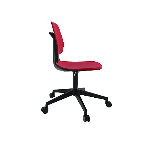 Safco Commute Task Chair, Supports Up to 275 lbs, 18.25" to 22.25" Seat Height, Red Seat, Red Back, Black Base (7825RD)