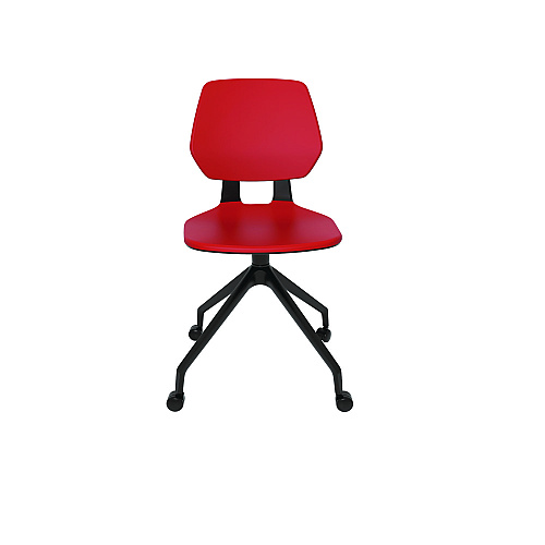 Safco Commute Guest Chair, Supports Up to 275 lbs, 19" Seat Height, Red Seat, Red Back, Black Base (7826RD)