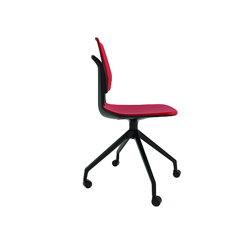 Safco Commute Guest Chair, Supports Up to 275 lbs, 19" Seat Height, Red Seat, Red Back, Black Base (7826RD)