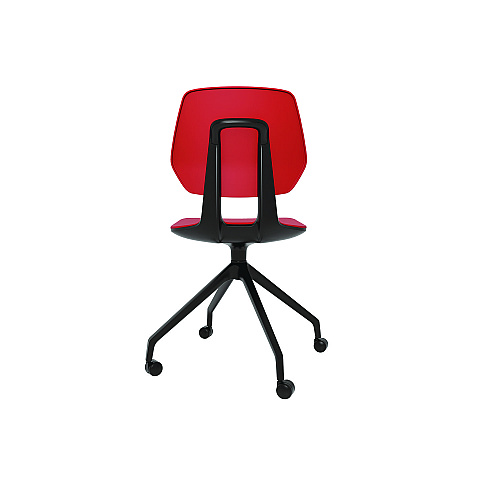 Safco Commute Guest Chair, Supports Up to 275 lbs, 19" Seat Height, Red Seat, Red Back, Black Base (7826RD)