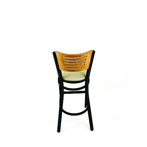 JMC Furniture Jones River Series Barstool, Supports Up to 300 lb, 28.5" Seat Height, Taupe Seat, Natural Back, Black Base (JRBBVTAUD)