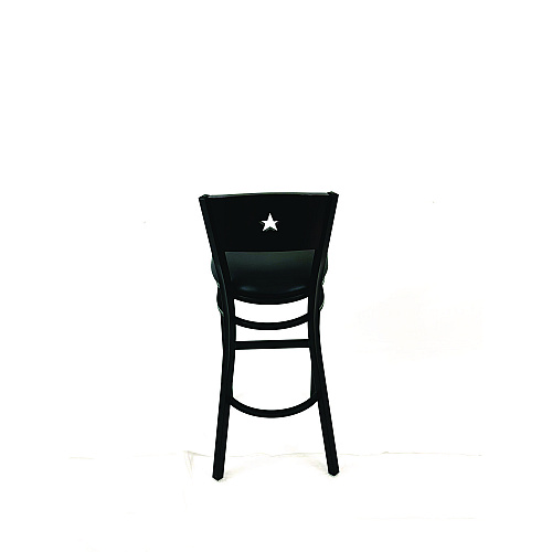 JMC Furniture Liberty Series Barstool, Supports Up to 300 lb, 28.5" Seat Height, Black Seat, Dark Mahogany Back, Black Base (LBBVBLKB)