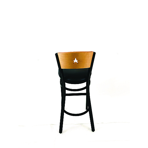 JMC Furniture Liberty Series Barstool, Supports Up to 300 lb, 28.5" Seat Height, Black Seat, Natural Back, Black Base (LBBVBLKD)