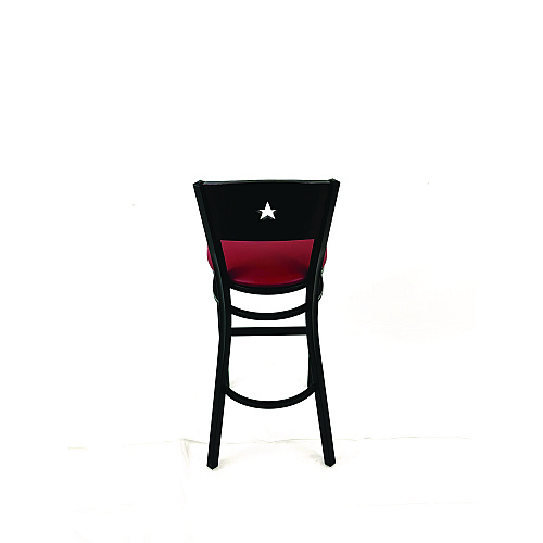 JMC Furniture Liberty Series Barstool, Supports Up to 300 lb, 28.5" Seat Height, Burgundy Seat, Dark Mahogany Back, Black Base (LBBVBURB)