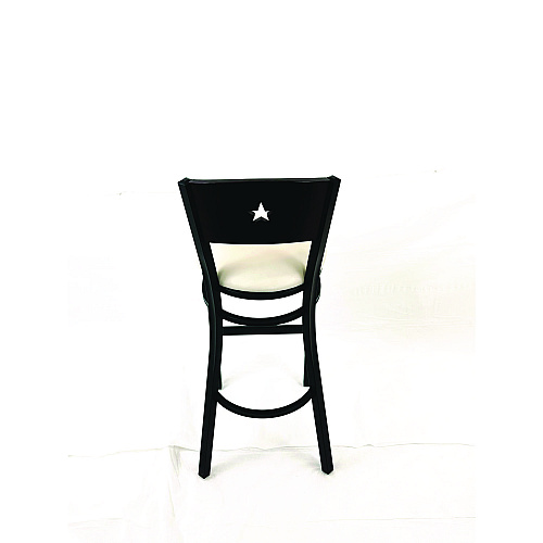 JMC Furniture Liberty Series Barstool, Supports Up to 300 lb, 28.5" Seat Height, Cream Seat, Dark Mahogany Back, Black Base (LBBVCRMB)