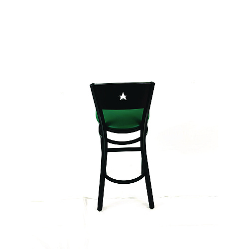 JMC Furniture Liberty Series Barstool, Supports Up to 300 lb, 28.5" Seat Height, Green Seat, Dark Mahogany Back, Black Base (LBBVGRNB)