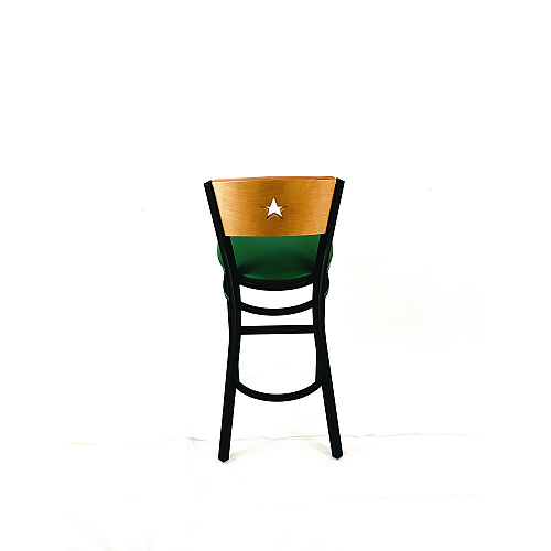 JMC Furniture Liberty Series Barstool, Supports Up to 300 lb, 28.5" Seat Height, Green Seat, Natural Back, Black Base (LBBVGRND)