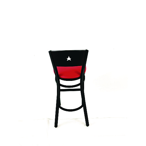 JMC Furniture Liberty Series Barstool, Supports Up to 300 lb, 28.5" Seat Height, Red Seat, Dark Mahogany Back, Black Base (LBBVREDB)