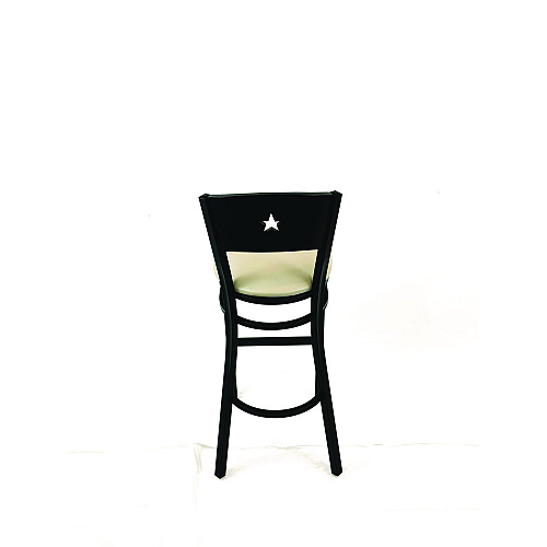JMC Furniture Liberty Series Barstool, Supports Up to 300 lb, 28.5" Seat Height, Taupe Seat, Dark Mahogany Back, Black Base (LBBVTAUB)