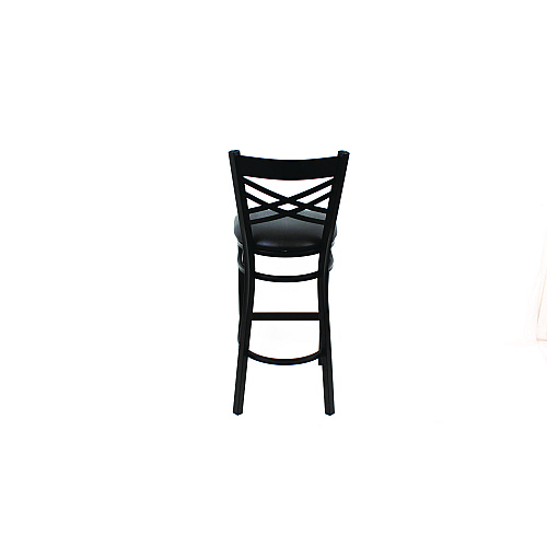 JMC Furniture X Series Barstool, Supports Up to 300 lb, 29.5" Seat Height, Black Seat, Black Back, Black Base (XBSBVSBLK)