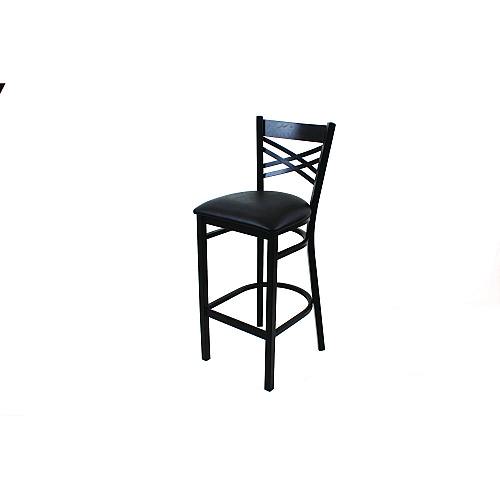 JMC Furniture X Series Barstool, Supports Up to 300 lb, 29.5" Seat Height, Black Seat, Black Back, Black Base (XBSBVSBLK)