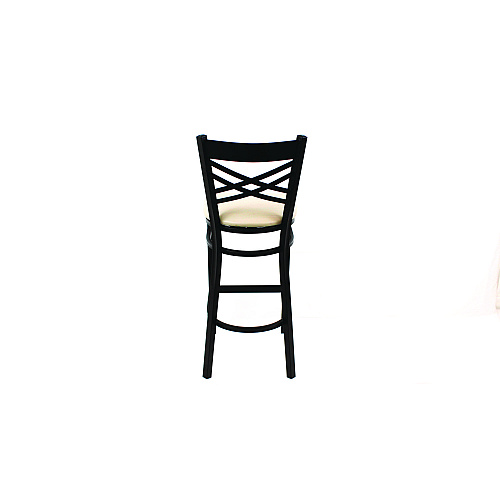 JMC Furniture X Series Barstool, Supports Up to 300 lb, 29.5" Seat Height, Cream Seat, Black Back, Black Base (XBSBVSCRM)