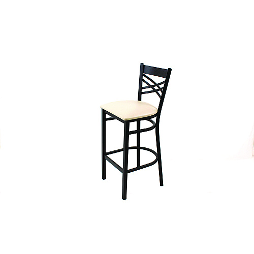 JMC Furniture X Series Barstool, Supports Up to 300 lb, 29.5" Seat Height, Cream Seat, Black Back, Black Base (XBSBVSCRM)