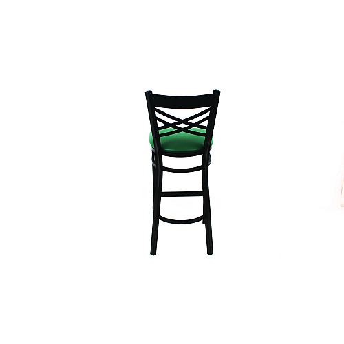 JMC Furniture X Series Barstool, Supports Up to 300 lb, 29.5" Seat Height, Green Seat, Black Back, Black Base (XBSBVSGRN)