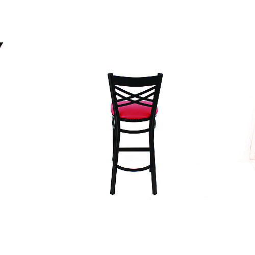 JMC Furniture X Series Barstool, Supports Up to 300 lb, 29.5" Seat Height, Red Seat, Black Back, Black Base (XBSBVSRED)
