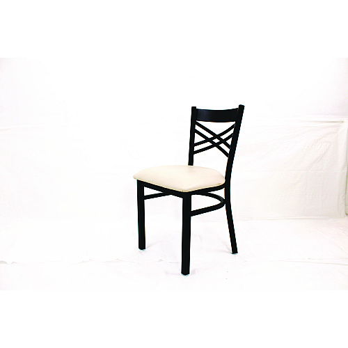 JMC Furniture X Series Chair, Supports Up to 300 lb, 18" Seat Height, Cream Seat, Black Back, Black Base (XCHBVSCRM)