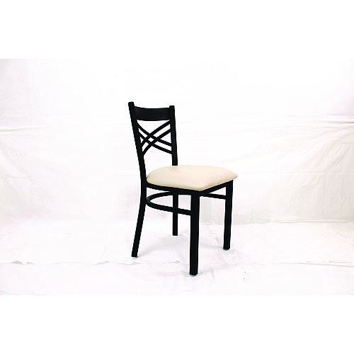 JMC Furniture X Series Chair, Supports Up to 300 lb, 18" Seat Height, Cream Seat, Black Back, Black Base (XCHBVSCRM)