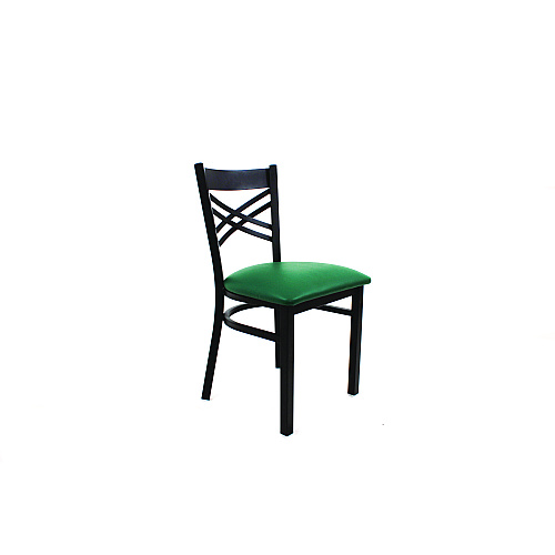 JMC Furniture X Series Chair, Supports Up to 300 lb, 18" Seat Height, Green Seat, Black Back, Black Base (XCHBVSGRN)