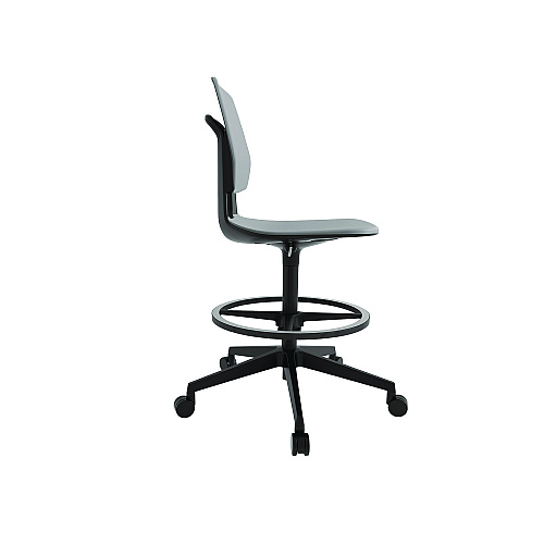 Safco Commute Extended Height Task Chair, Supports Up to 275 lbs, 18.25" to 22.25" Seat Height, Gray/Black (7827GR)