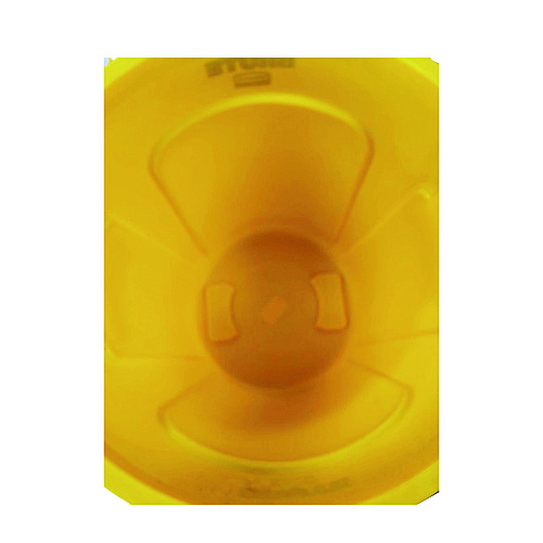 Vented Round Brute Container, 10 gal, Plastic, Yellow