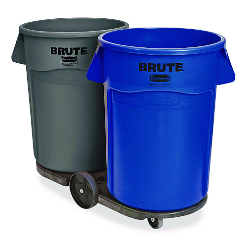Rubbermaid Commercial Vented Round Brute Container, 32 gal, Plastic, Blue (2632BLU)