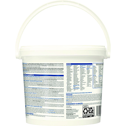 Clorox Healthcare Bleach Germicidal Wipes, 1-Ply, 12 x 12, Unscented, White, 110/Bucket (30358)