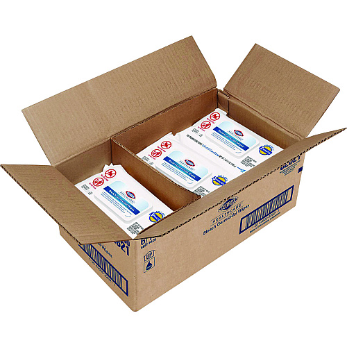 Clorox Healthcare Bleach Germicidal Wipes, 1-Ply, 6.75 x 9, Unscented, White, 100 Wipes/Flat Pack, 6 Packs/Carton (32621)