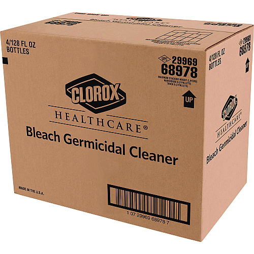 Clorox Healthcare Bleach Germicidal Cleaner, 128 oz Refill Bottle, 4/Carton (68978)