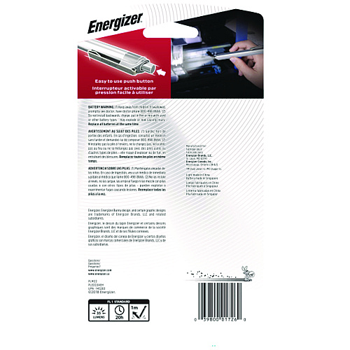 Energizer LED Pen Light, 2 AAA Batteries (Included), Silver/Black (PLED23AEH)