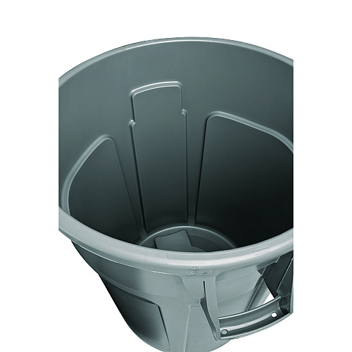 Rubbermaid Commercial Vented Round Brute Container, 44 gal, Plastic, Gray (264360GY)
