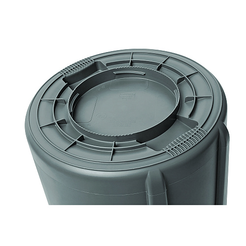 Rubbermaid Commercial Vented Round Brute Container, 44 gal, Plastic, Gray (264360GY)