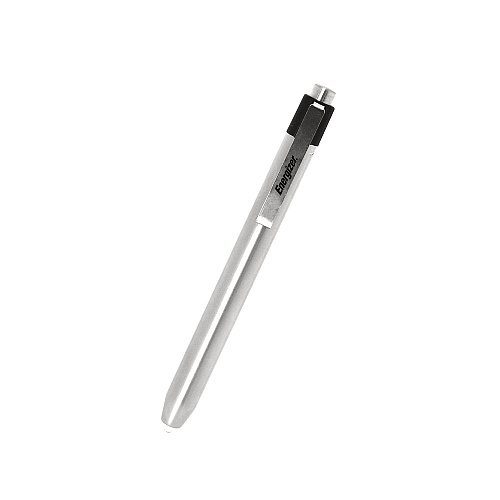 Energizer LED Pen Light, 2 AAA Batteries (Included), Silver/Black (PLED23AEH)