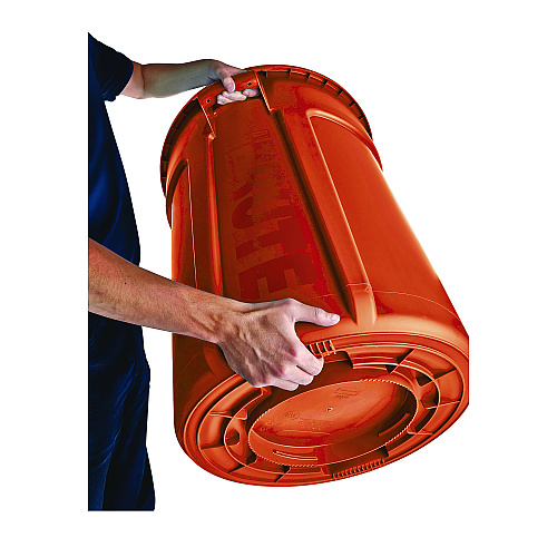 Rubbermaid Commercial Brute Round Container, 32 gal, Resin, Orange (2119308)