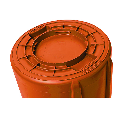 Rubbermaid Commercial Brute Round Container, 44 gal, Plastic, Orange (2119307)